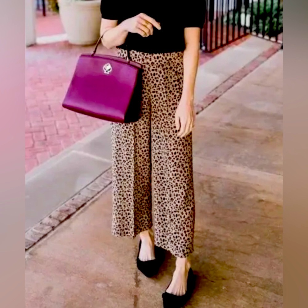 J. Crew Silk Leopard Print pants
